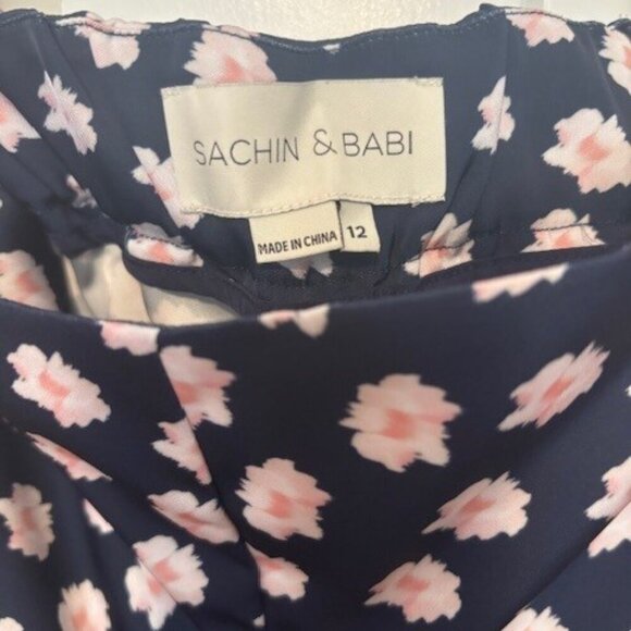 NWOT Sachin & Babi Lana Pant Ikat Floral // Blue and Pink // Size 12 - Picture 7 of 7